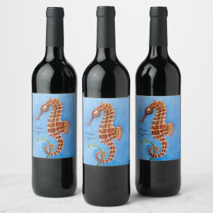 Étiquette Pour Bouteilles De Vin Seahorse