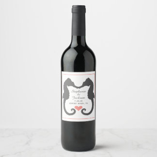 Étiquette Pour Bouteilles De Vin Seahorse Heart