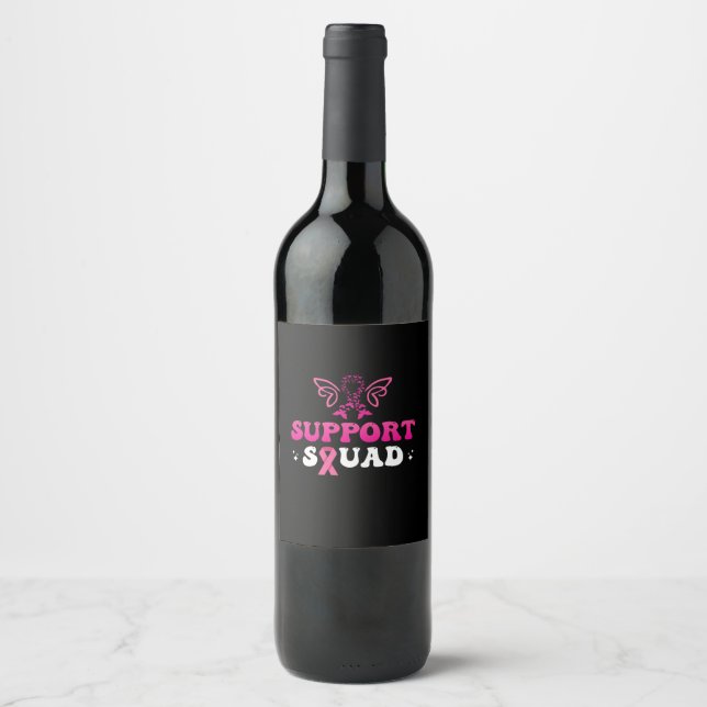 Étiquette Pour Bouteilles De Vin sensibilisation au cancer du sein de l'équipe de s (Devant)