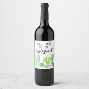 Étiquette Pour Bouteilles De Vin Seras-Tu Ma Demoiselle D'Honneur ? Cadeau De Maria