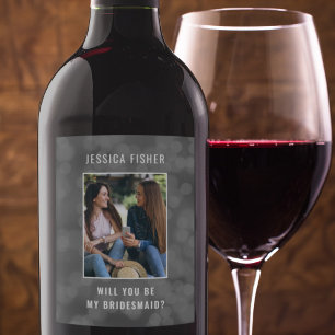 Étiquette Pour Bouteilles De Vin Seras-tu ma demoiselle d'honneur meilleure amie im