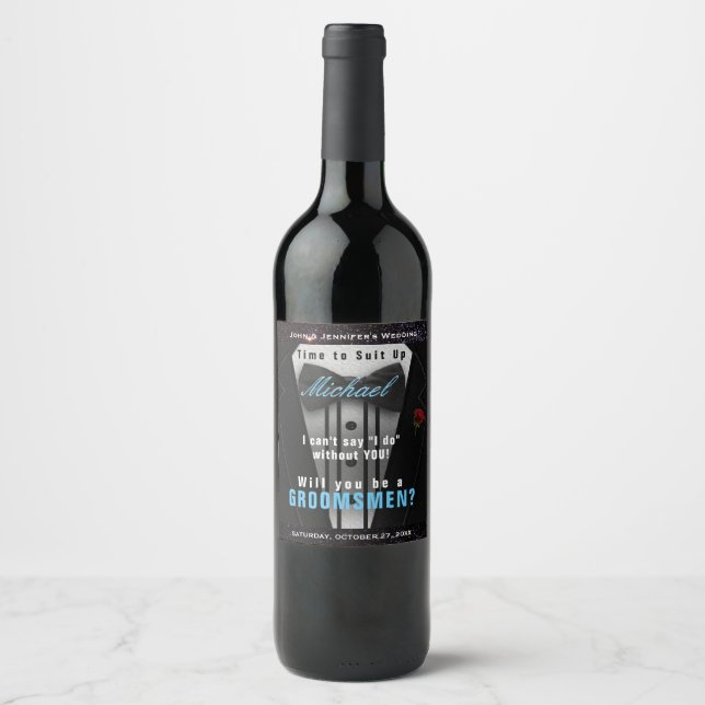 Étiquette Pour Bouteilles De Vin Serez-vous Groomsmen ? (Devant)