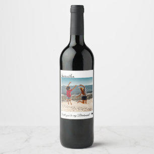 Étiquette Pour Bouteilles De Vin Serez-vous ma servante d'honneur, servante d'honne