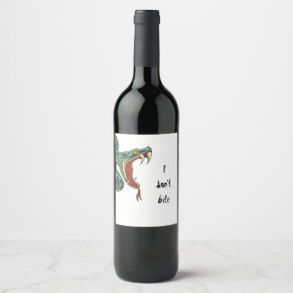 Étiquette Pour Bouteilles De Vin Serpent "Je ne mords pas"