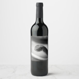 Étiquette Pour Bouteilles De Vin Serpent noir et blanc