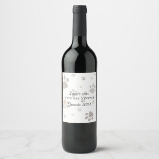 Étiquette Pour Bouteilles De Vin Serviettes pour l'anniversaire de Mon Toutou Frenc