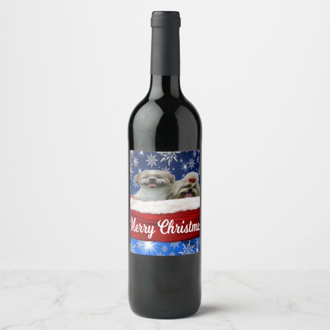 Étiquette Pour Bouteilles De Vin Shih tzu Wine Bottle (Devant)