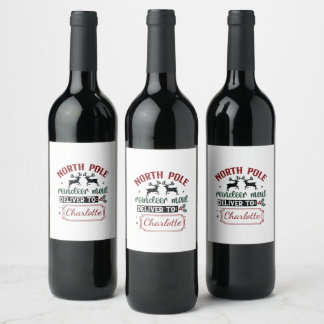 Étiquette Pour Bouteilles De Vin Signal de livraison surprise festive
