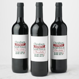 Étiquette Pour Bouteilles De Vin Signal de livraison surprise festive