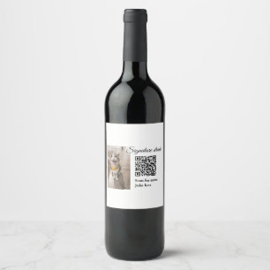 Étiquette Pour Bouteilles De Vin Signature boisson scanner QR code ajouter le nom d