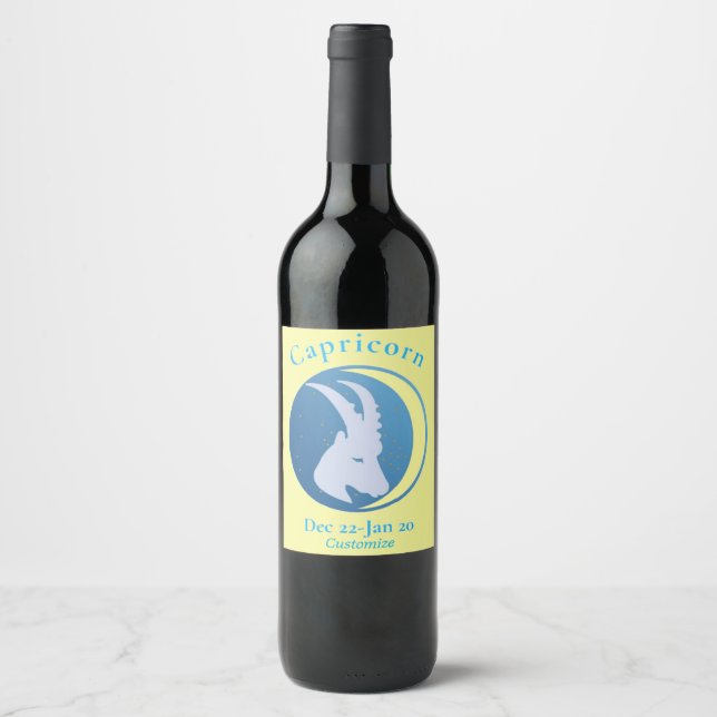 Étiquette Pour Bouteilles De Vin Signe du Capricorne Thunder_Cove (Devant)