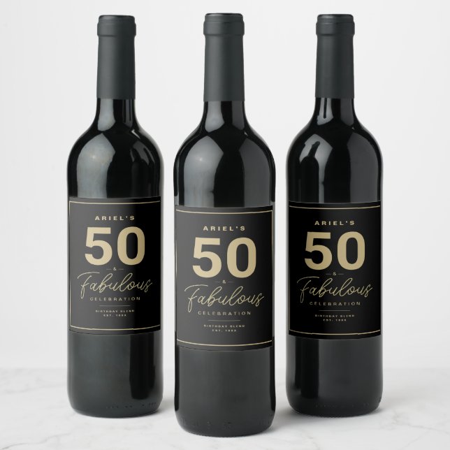 Étiquette Pour Bouteilles De Vin Simple 50 & Fabuleux Étiquette de vin personnalisé (Bouteilles)
