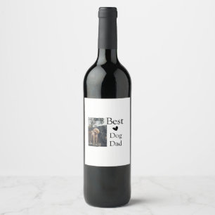 Étiquette Pour Bouteilles De Vin Simple animal coloré ajouter nom photo chien papa