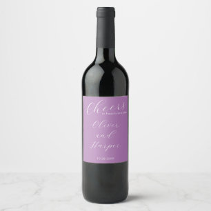 Étiquette Pour Bouteilles De Vin Simple Mariage Élégant Script Lavande