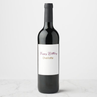 Étiquette Pour Bouteilles De Vin SIMPLE MINIMAL.CUTIE AJOUTER NOM BÉBÉ joyeux anniv