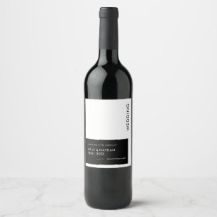 Étiquette Pour Bouteilles De Vin Simple Minimaliste Geo Bold Black Enregistrer La D