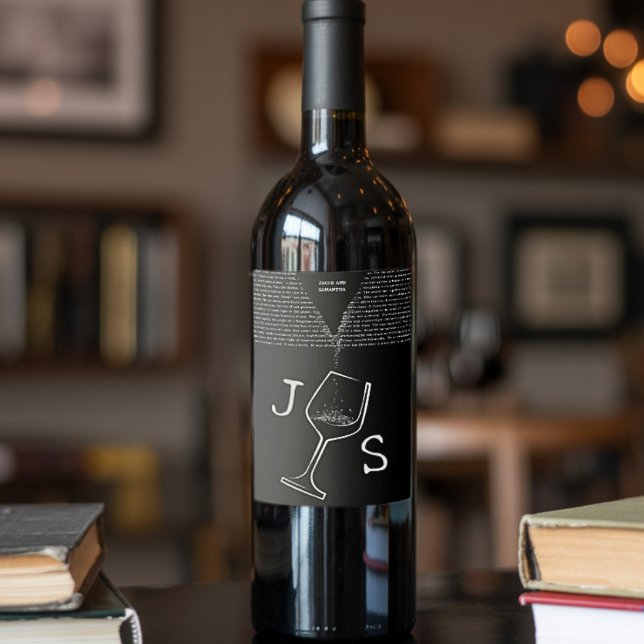 Étiquette Pour Bouteilles De Vin Simple moderne minimaliste contemporain Nom person (Créateur téléchargé)