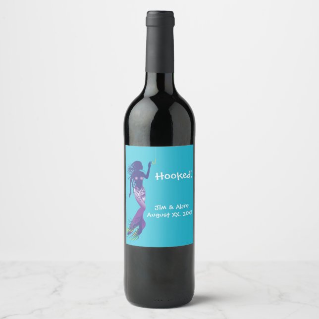 Étiquette Pour Bouteilles De Vin Sirène et Golden Hook (Devant)