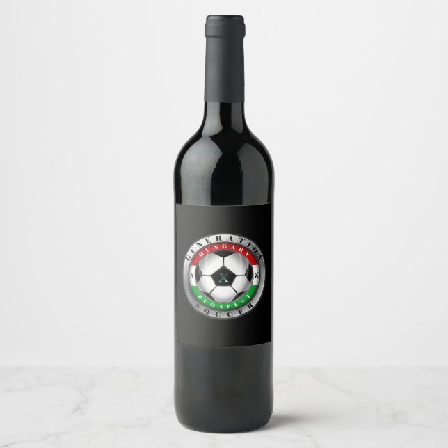 Étiquette Pour Bouteilles De Vin Soccer Budapest Hongrie Génération X (Devant)
