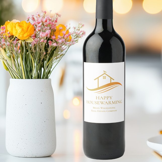 Étiquette Pour Bouteilles De Vin Société Immobilière Gold Happy Pendaison de Crémai (Créateur téléchargé)