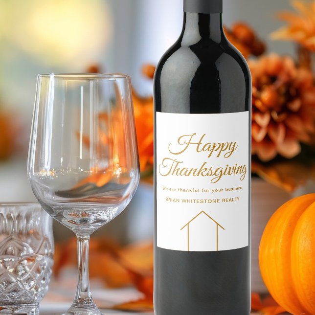 Étiquette Pour Bouteilles De Vin Société immobilière personnalisée Bonne Action de  (Créateur téléchargé)
