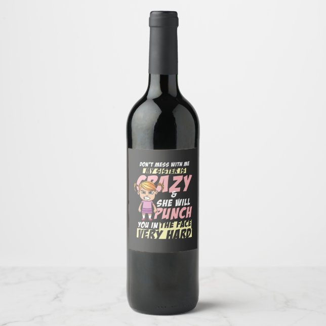 Étiquette Pour Bouteilles De Vin Soeur folle (Devant)