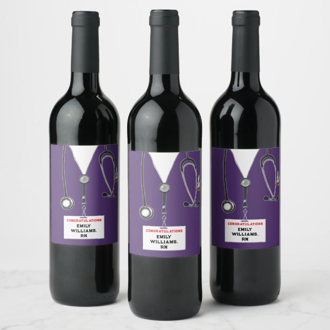 Étiquette Pour Bouteilles De Vin Soins infirmiers - Fête des diplômés de l'école (Bouteilles)