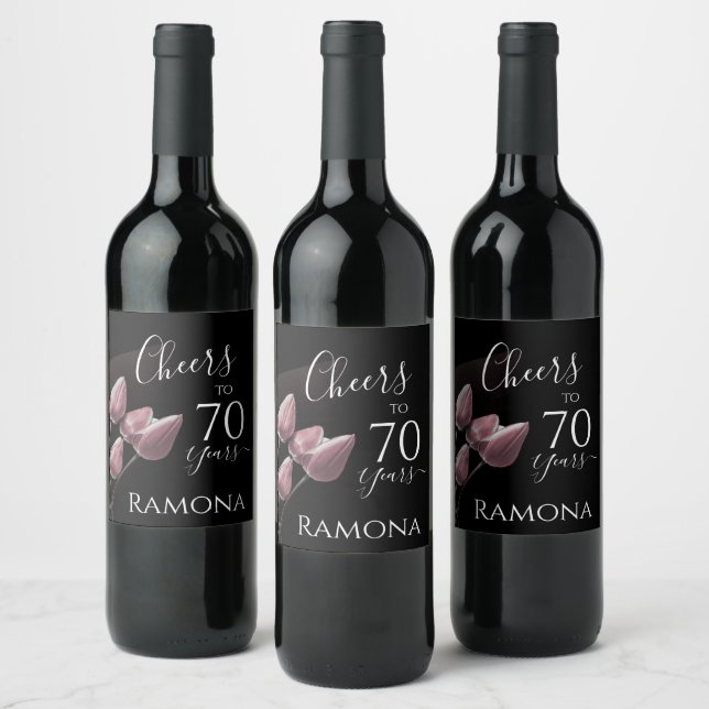 Étiquette Pour Bouteilles De Vin Soirée d'anniversaire personnalisée de 70 ans (Bouteilles)