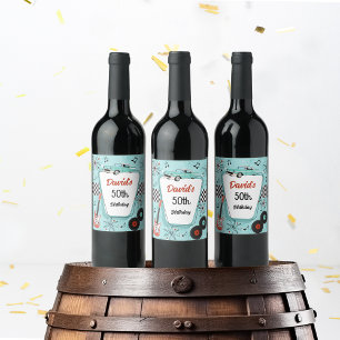 Étiquette Pour Bouteilles De Vin Soirée Rétro des Années 1950 