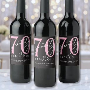 Étiquette Pour Bouteilles De Vin Soixante-dixième anniversaire fabuleux