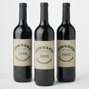 Étiquette Pour Bouteilles De Vin Soixante-dixième anniversaire personnalisé vintage