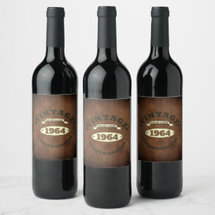 Étiquette Pour Bouteilles De Vin Soixantième anniversaire personnalisé vintage 60 a