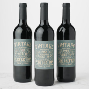 Étiquette Pour Bouteilles De Vin Soixantième anniversaire personnalisé vintage 60 a