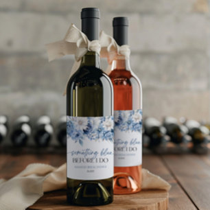 Étiquette Pour Bouteilles De Vin Something Blue Before I Do Floral Bridal Shower