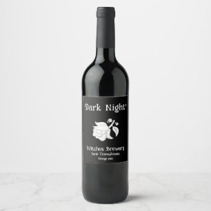 Étiquette Pour Bouteilles De Vin Sorcière classe "nuit noire"