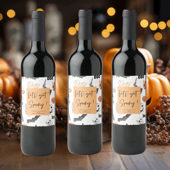 Étiquette Pour Bouteilles De Vin Soyons Éffrayants | Parti Halloween | (Créateur téléchargé)