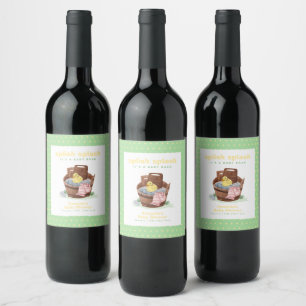Étiquette Pour Bouteilles De Vin Splish Splash Baignoire En Caoutchouc Canard Bébé