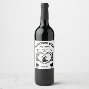 Étiquette Pour Bouteilles De Vin Squelette en colère Étiquette de la fête d'Hallowe