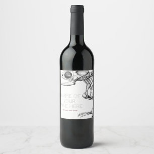 Étiquette Pour Bouteilles De Vin Squelette vintage de lézard