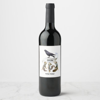 Étiquette Pour Bouteilles De Vin Squirrels and Crow Wine Labels