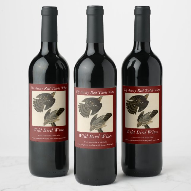 Étiquette Pour Bouteilles De Vin Stanley (Cooper's) Hawk Audubon's Birds of America (Bouteilles)
