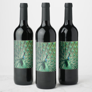 Étiquette Pour Bouteilles De Vin Strut Peacock