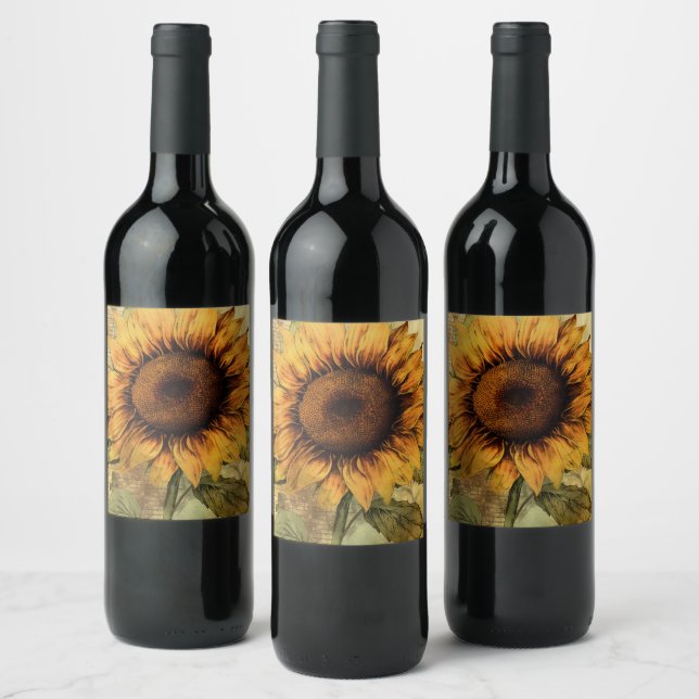 Étiquette Pour Bouteilles De Vin Sunflower (Bouteilles)