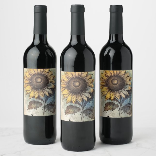 Étiquette Pour Bouteilles De Vin Sunflower (Bouteilles)