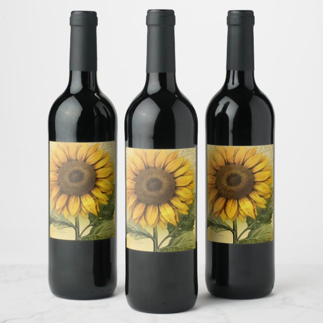 Étiquette Pour Bouteilles De Vin Sunflower (Bouteilles)