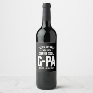 Étiquette Pour Bouteilles De Vin Super Cool G-Pa   Cadeau grand-père