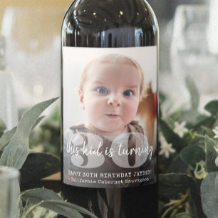 Étiquette Pour Bouteilles De Vin Superposition de photo moderne "Cet enfant" pour a