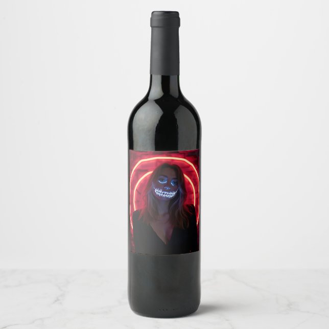 Étiquette Pour Bouteilles De Vin Sweet Halloween avec toi (Devant)