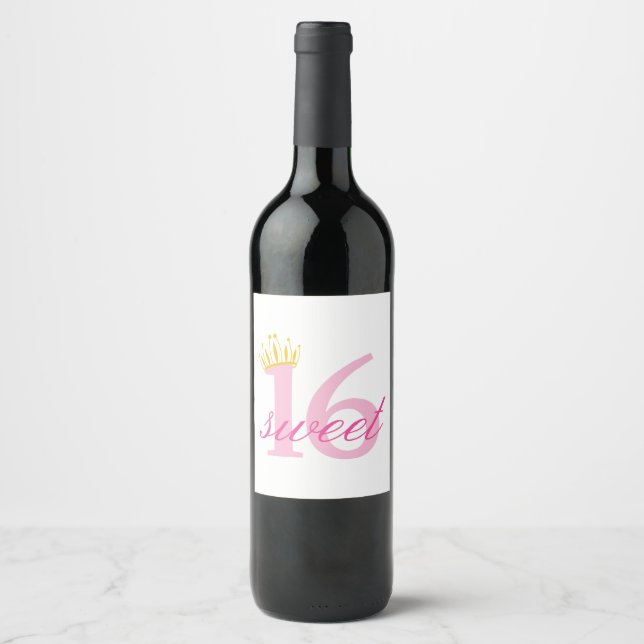 Étiquette Pour Bouteilles De Vin Sweet sixteen (Devant)