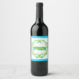 Étiquette Pour Bouteilles De Vin Symbole de mi-été suède Glad midsommar.